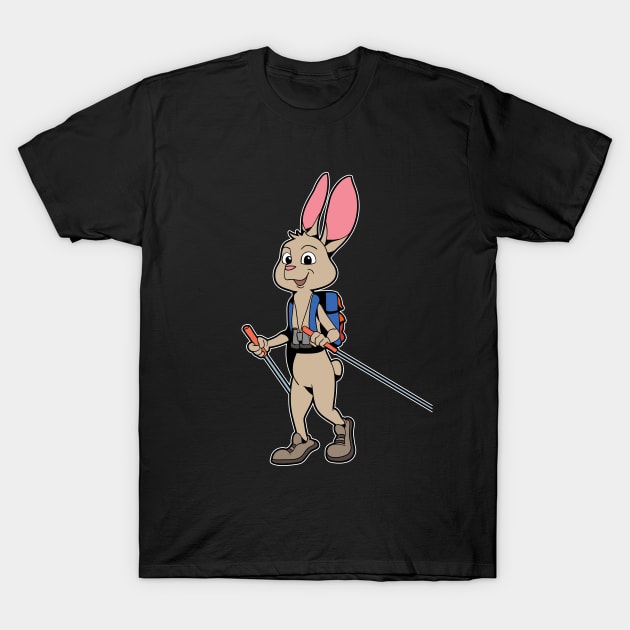 Casual Bunny Hikes - Hiking T-Shirt by Modern Medieval Design